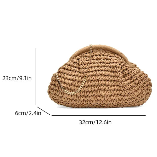 Summer Straw Weaving Crossbody Bag – Women's Casual Shell Purse - Himpall