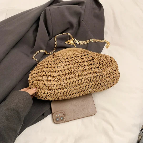 Summer Straw Weaving Crossbody Bag – Women's Casual Shell Purse - Himpall