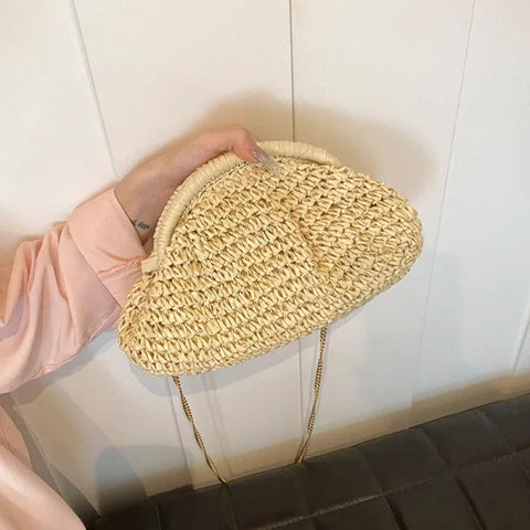 Summer Straw Weaving Crossbody Bag – Women's Casual Shell Purse - Himpall