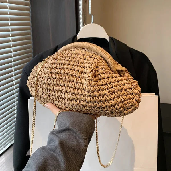 Summer Straw Weaving Crossbody Bag – Women's Casual Shell Purse - Himpall