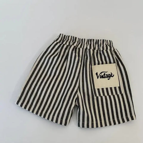 Summer Striped Cotton Shorts for Boys – Toddler Loose Short Pants & Kids Casual Clothes - striped / 24M 90cm