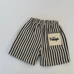 Summer Striped Cotton Shorts for Boys – Toddler Loose Short Pants & Kids Casual Clothes - Himpall