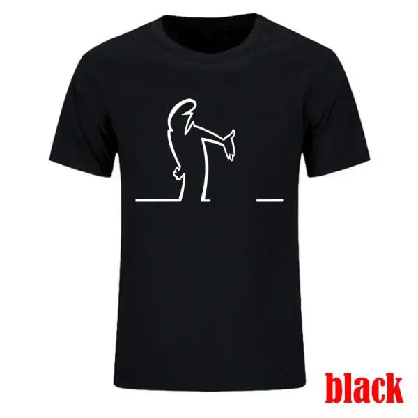 Summer T Shirts For Men Balum La Linea Funny Graphic Tshirt Cotton Comfortable Premium Camisetas - Black / L