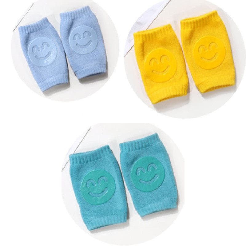 Summer Terry Baby Socks Knee Pads - Blue yellow green / Q3pcs