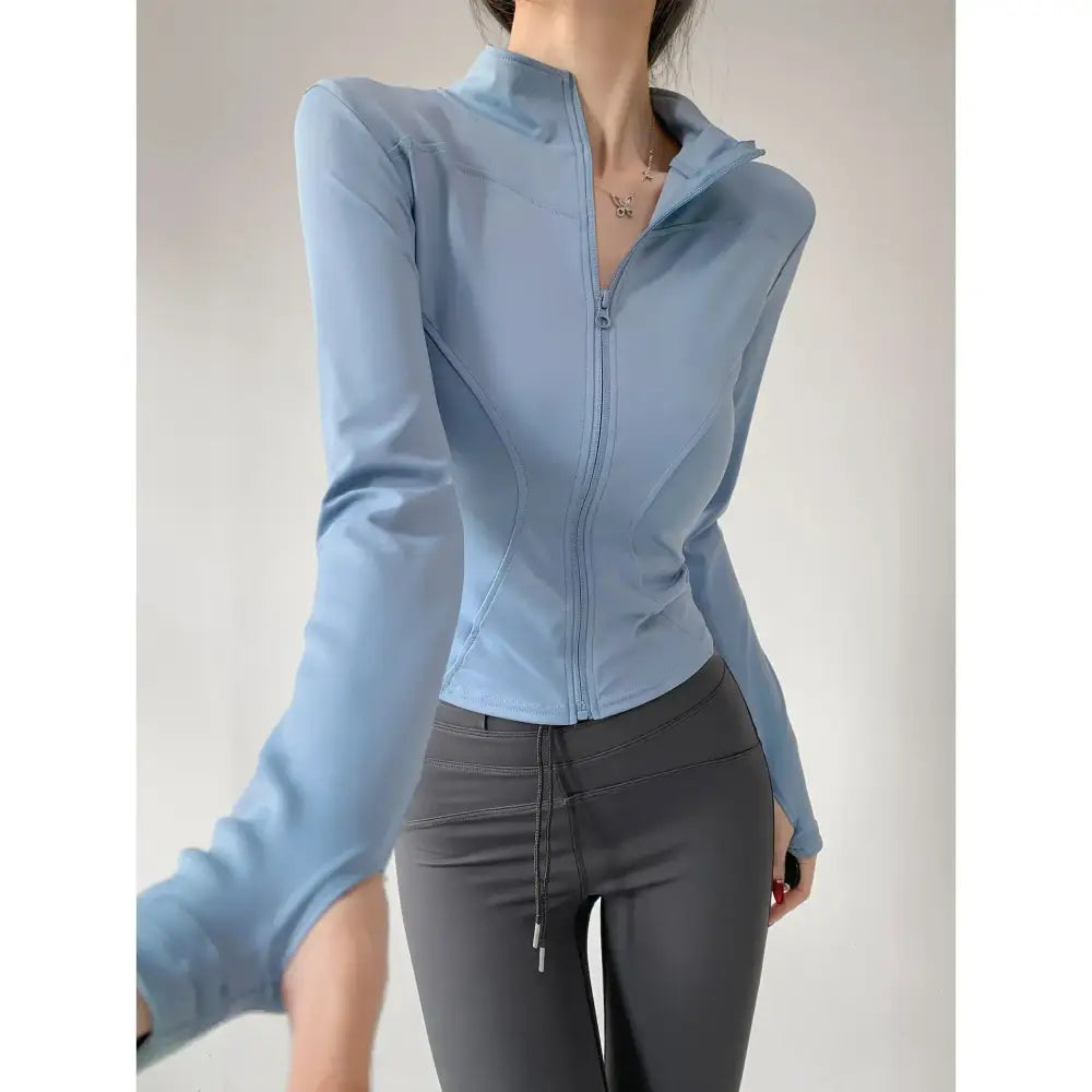 Sun Quick Drying Sports Coat Women’s Tight Top Yoga Jacket Long Sleeve Zipper Jacket Running Fitness Women’s Jacket
