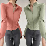 Sun Quick Drying Sports Coat Women’s Tight Top Yoga Jacket Long Sleeve Zipper Jacket Running Fitness Women’s Jacket