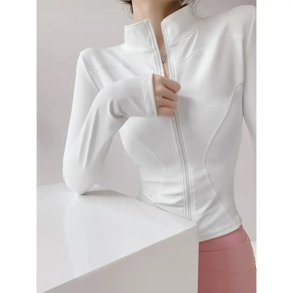 Sun Quick Drying Sports Coat Women’s Tight Top Yoga Jacket Long Sleeve Zipper Jacket Running Fitness Women’s Jacket