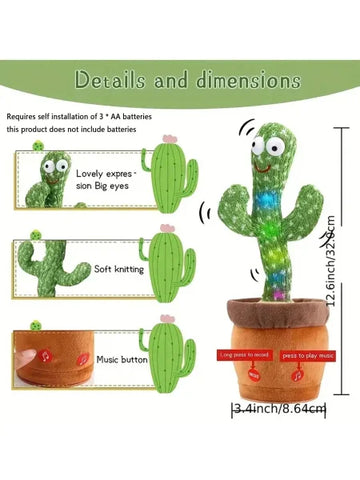 Sunny Cactus Talking Toy for Fun and Interactive Playtime for Kids - Himpall