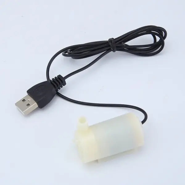 Super Quiet DC 5V USB Brushless Water Pump: Portable Submersible Pump for Fish Tanks & Fountains - White Horizontal