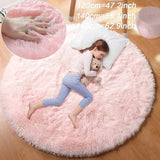 Soft Plush Round Rug for Unisex (Fluffy White Fabric) Home Decor