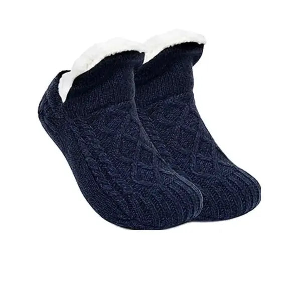 Unisex Winter Floor Socks – Super Warm Non-Slip Velvet Snow Slippers for Cozy Home Wear - Solid Black / 43-45(28cm)
