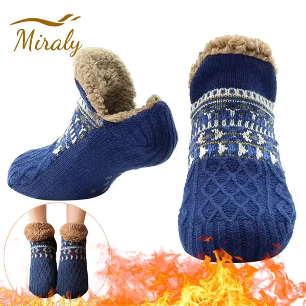 Unisex Winter Floor Socks – Super Warm Non-Slip Velvet Snow Slippers for Cozy Home Wear