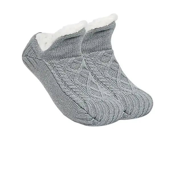 Unisex Winter Floor Socks – Super Warm Non-Slip Velvet Snow Slippers for Cozy Home Wear - Solid Gray / 43-45(28cm)