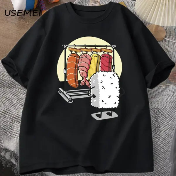 Sushi Wardrobe T Shirt Women Men Funny High Quality T-shirt Cotton Graphic T Shirts Loose Short-sleeve Pritned Tshirt