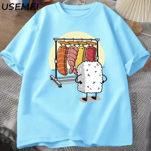 Sushi Wardrobe T Shirt Women Men Funny High Quality T-shirt Cotton Graphic T Shirts Loose Short-sleeve Pritned Tshirt