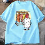 Sushi Wardrobe T Shirt Women Men Funny High Quality T-shirt Cotton Graphic T Shirts Loose Short-sleeve Pritned Tshirt
