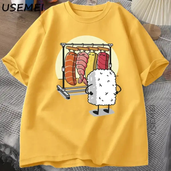 Sushi Wardrobe T Shirt Women Men Funny High Quality T-shirt Cotton Graphic T Shirts Loose Short-sleeve Pritned Tshirt