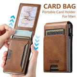 Artificial Leather Men Wallet with Storage Compartment and Card Ejector