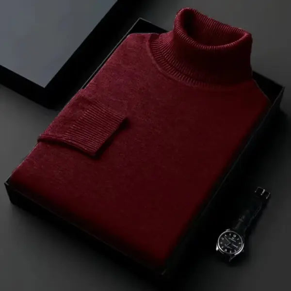 Animal Game Knitted Turtleneck Sweater Polyester Slim Fit Fall Daily - Wine Red / Asian S(40-50Kg)