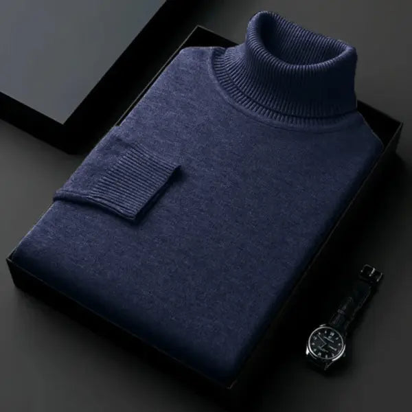 Animal Game Knitted Turtleneck Sweater Polyester Slim Fit Fall Daily - Navy / Asian XXXL(75-90Kg)