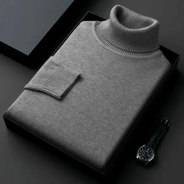 Animal Game Knitted Turtleneck Sweater Polyester Slim Fit Fall Daily - Dark Gray / Asian XXXL(75-90Kg)