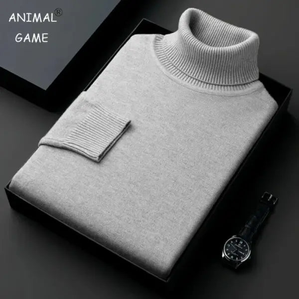 Animal Game Knitted Turtleneck Sweater Polyester Slim Fit Fall Daily