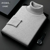 Animal Game Knitted Turtleneck Sweater Polyester Slim Fit Fall Daily