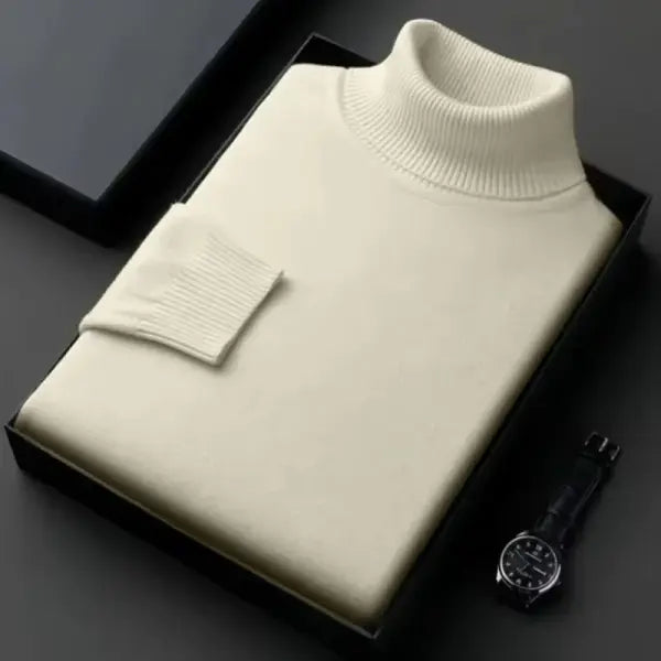 Animal Game Knitted Turtleneck Sweater Polyester Slim Fit Fall Daily - Beige / Asian L(55-60Kg)