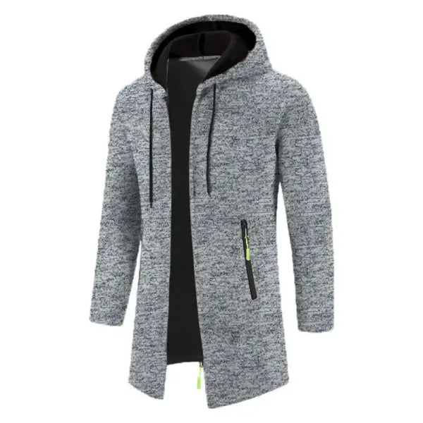 Men’s Oversized Hoodie – Long Sleeve Zipper Hooded Sweatshirt Winter Top Jacket Coat - Light Gray / US S