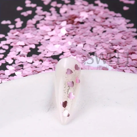 SWEET TREND Love Heart Nail Decorations in Black, Red, and Pink - Himpall