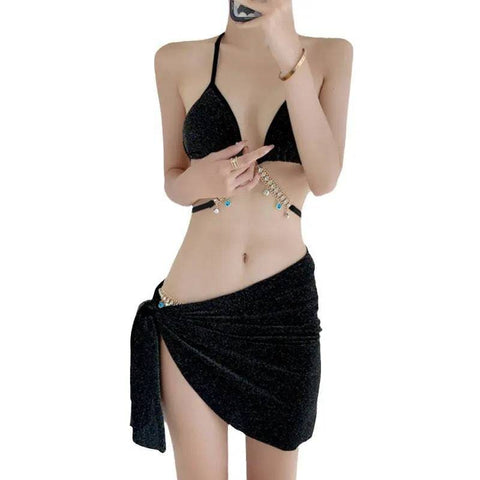 Swimsuit Woman Fish Drill Chain Strap Triangle Suit