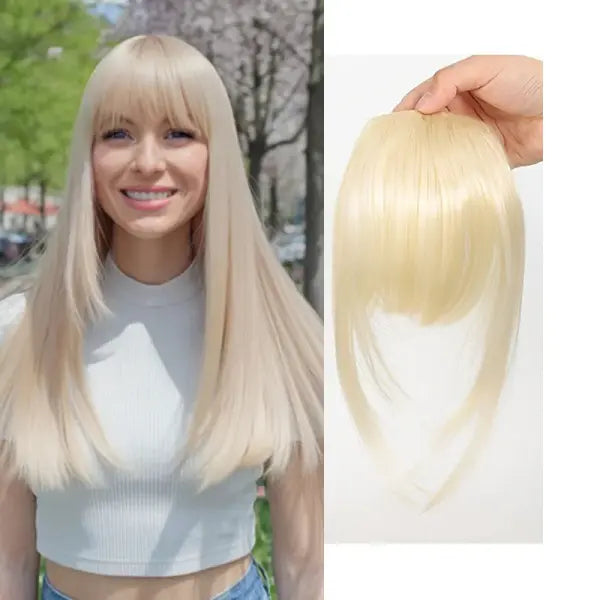 Synthetic Hair Clip-In Bangs Cut Wispy Fringe with Sideburns Dark Brown Natural Look for Women Daily Party Wear - 613