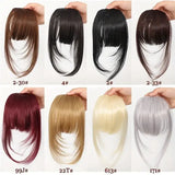 Synthetic Hair Clip-In Bangs Cut Wispy Fringe with Sideburns Dark Brown Natural Look for Women Daily Party Wear