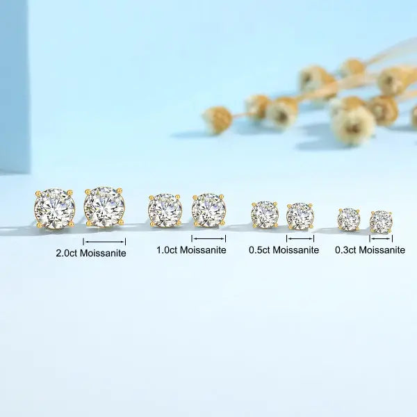 18k gold earrings for women (AU750 Moissanite) Luxurious Gifts