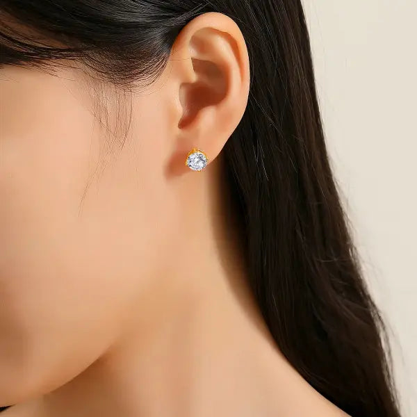 18k gold earrings for women (AU750 Moissanite) Luxurious Gifts