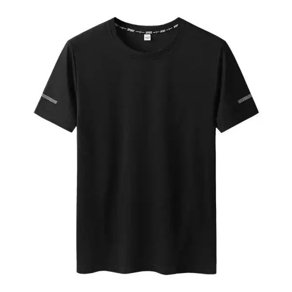 T-shirt Big Size 9XL for Men Quick Drying T-shirt for Men Round Neck Plus Size Short Sleeve Oversized T Shirt - black
