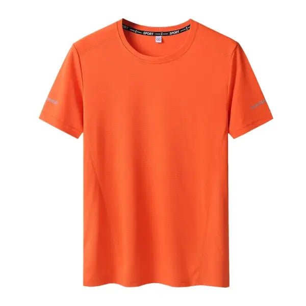 T-shirt Big Size 9XL for Men Quick Drying T-shirt for Men Round Neck Plus Size Short Sleeve Oversized T Shirt - orange
