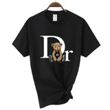 Women’s Luxury Brand Bear Graphic T-Shirt - Cute Designer Style Summer Cotton Tee - XY4000-Black / XS