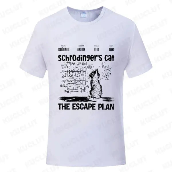 T Shirt for Men Clothing Fashion Cat The Escape Plan Geeky Printed T Shirts Harajuku Short Sleeve Tee Casual Men’s