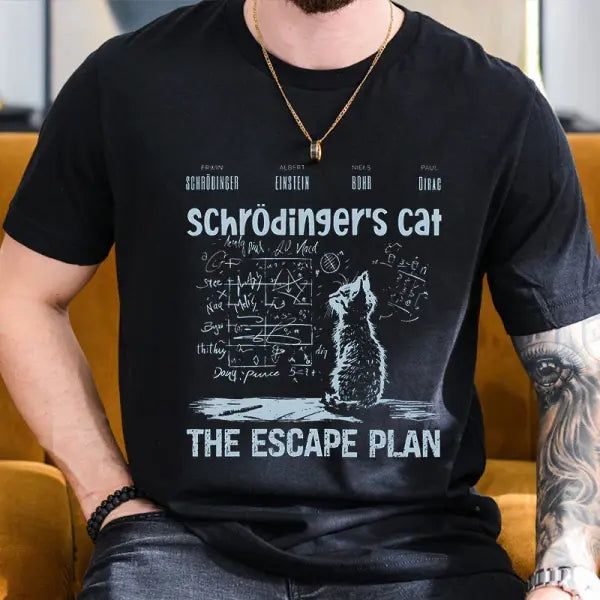 T Shirt for Men Clothing Fashion Cat The Escape Plan Geeky Printed T Shirts Harajuku Short Sleeve Tee Casual Men’s