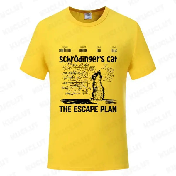 T Shirt for Men Clothing Fashion Cat The Escape Plan Geeky Printed T Shirts Harajuku Short Sleeve Tee Casual Men’s