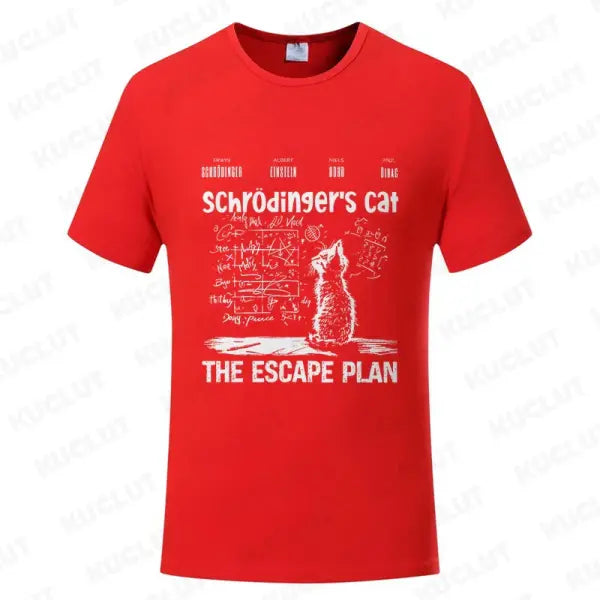 T Shirt for Men Clothing Fashion Cat The Escape Plan Geeky Printed T Shirts Harajuku Short Sleeve Tee Casual Men’s