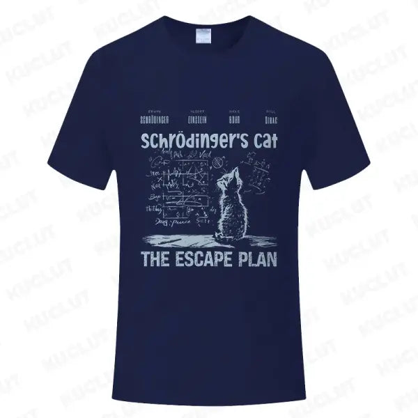 T Shirt for Men Clothing Fashion Cat The Escape Plan Geeky Printed T Shirts Harajuku Short Sleeve Tee Casual Men’s