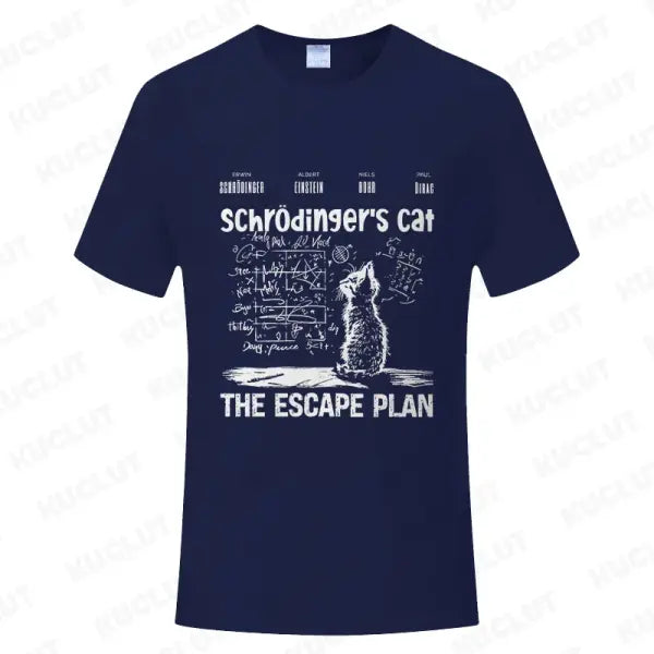 T Shirt for Men Clothing Fashion Cat The Escape Plan Geeky Printed T Shirts Harajuku Short Sleeve Tee Casual Men’s