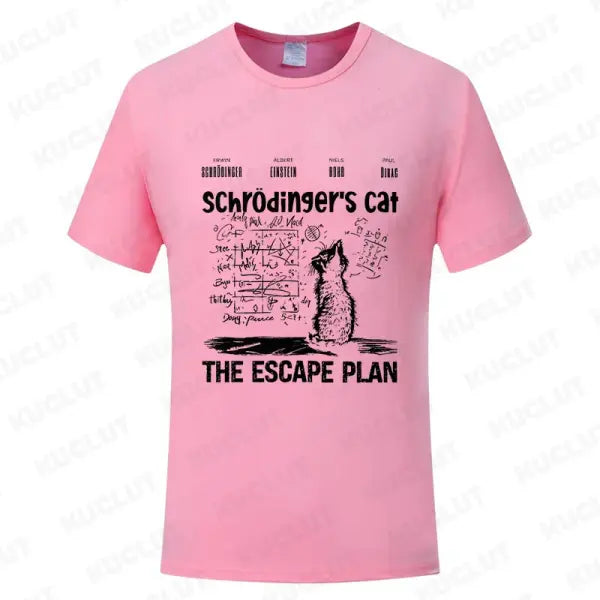 T Shirt for Men Clothing Fashion Cat The Escape Plan Geeky Printed T Shirts Harajuku Short Sleeve Tee Casual Men’s