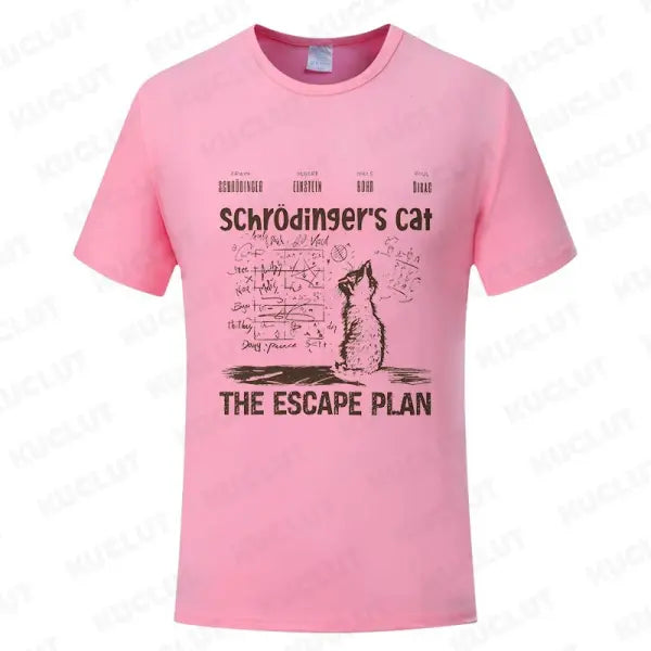 T Shirt for Men Clothing Fashion Cat The Escape Plan Geeky Printed T Shirts Harajuku Short Sleeve Tee Casual Men’s