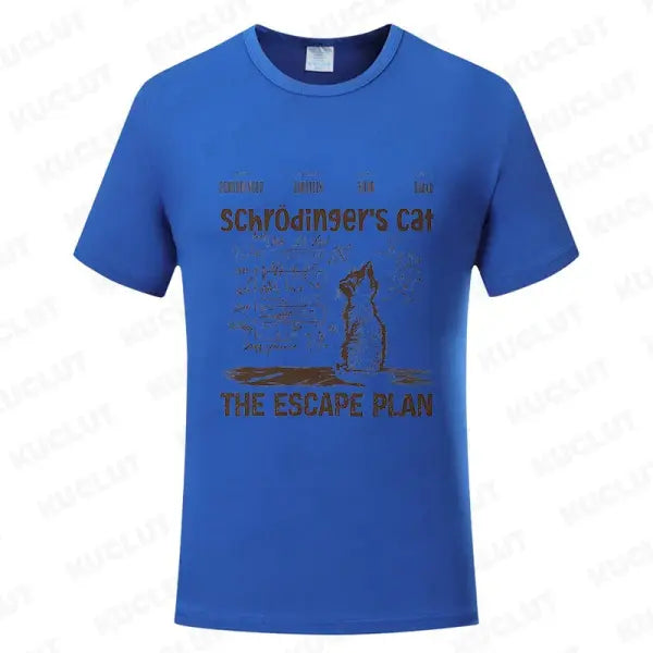 T Shirt for Men Clothing Fashion Cat The Escape Plan Geeky Printed T Shirts Harajuku Short Sleeve Tee Casual Men’s
