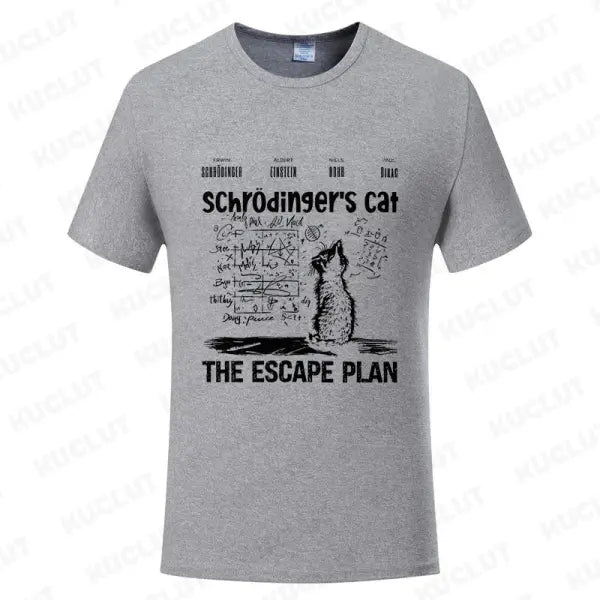 T Shirt for Men Clothing Fashion Cat The Escape Plan Geeky Printed T Shirts Harajuku Short Sleeve Tee Casual Men’s