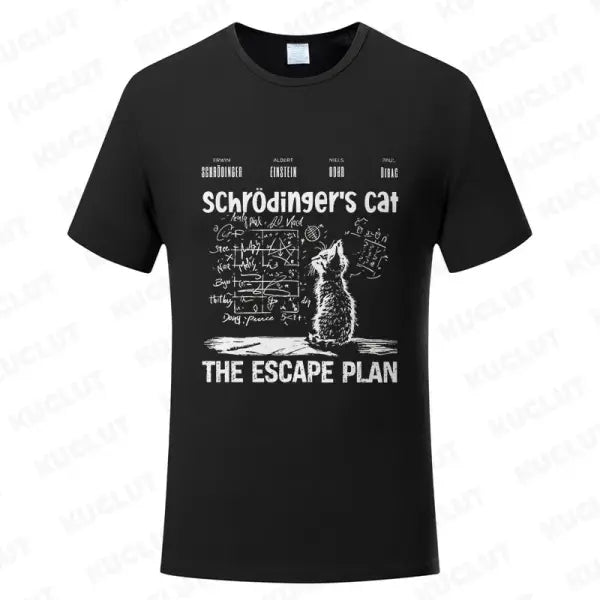 T Shirt for Men Clothing Fashion Cat The Escape Plan Geeky Printed T Shirts Harajuku Short Sleeve Tee Casual Men’s