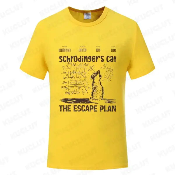 T Shirt for Men Clothing Fashion Cat The Escape Plan Geeky Printed T Shirts Harajuku Short Sleeve Tee Casual Men’s